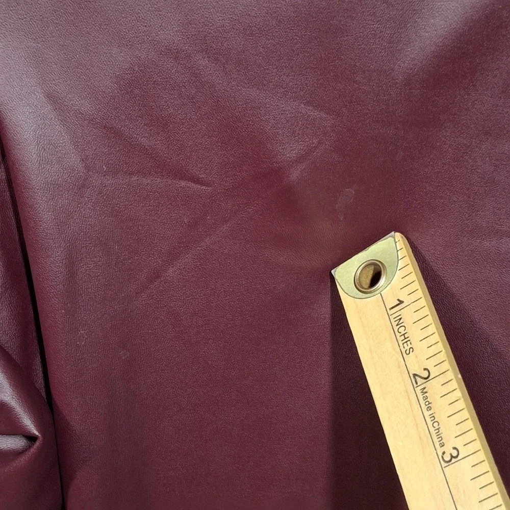A New Day Womens Faux Leather Split Hem Leggings Burgundy Wine High Rise Size L‎